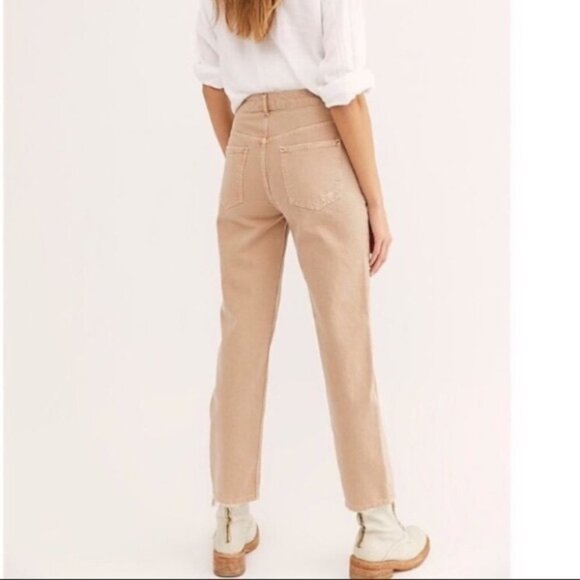 π
Ίnew Free People Dakota Straight Leg Jeans Tan size 24 - Picture 3 of 9